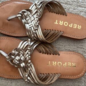 Gold Report Sandals.